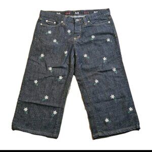 NEW Vintage Dolce & Gabbana Jeans Size 30/44 Culottes Daisy Print Bermuda Shorts